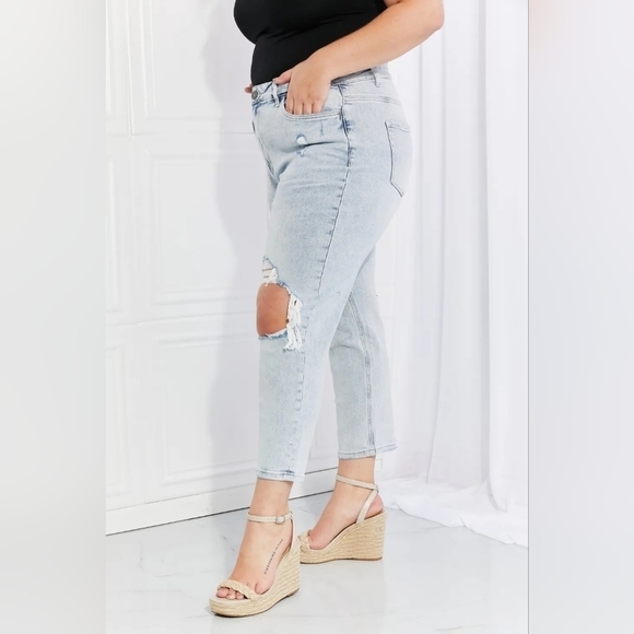 Vervet High Rise Light Wash Slim Straight Ankle Jeans Stretch Erika 20W NEW - Picture 4 of 14